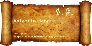 Valentin Henrik névjegykártya
